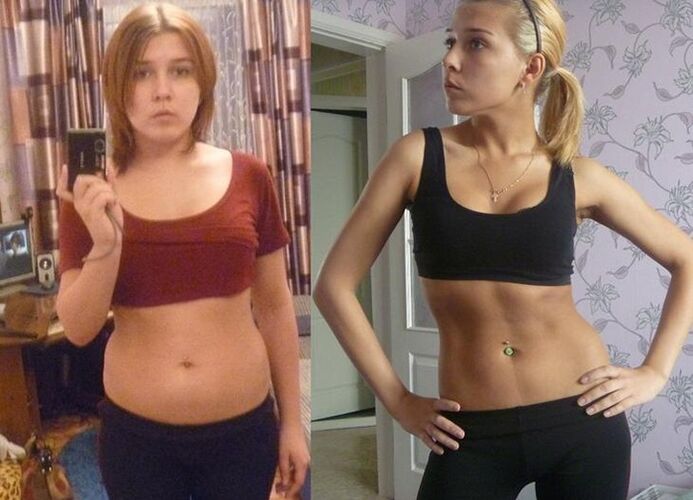 antes e depois de seguir uma dieta sem carboidratos